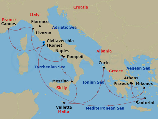 11-night Greek Isles: Santorini, Athens & Florence Cruise