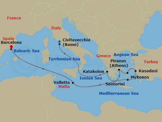 10-night Greece, Turkey & Malta Cruise