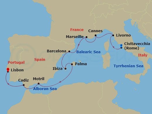 9-night Italy, France, Spain and Portugal Cruise