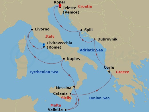 10-night Mediterranean: Italy, Greece & Croatia Cruise