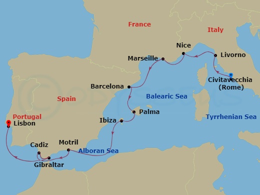 10-night Mediterranean: Italy, France, Spain & Gibraltar Cruise