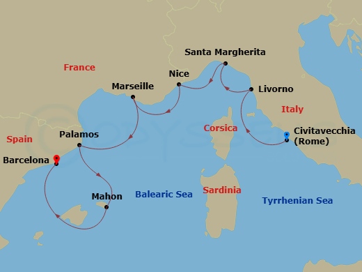 Itinerary map