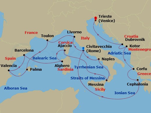 21-night Italy, Spain And Adriatic Cruise