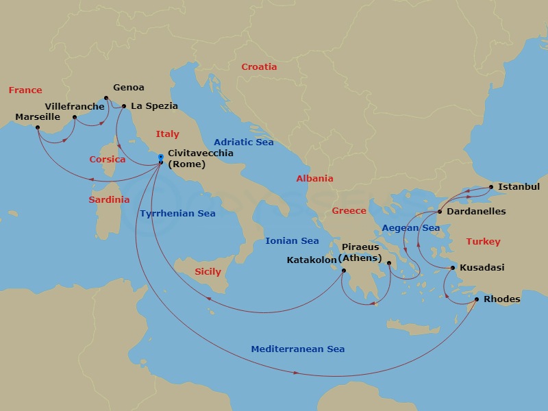 21-night Mediterranean, Turkey & Greek Isles Cruise
