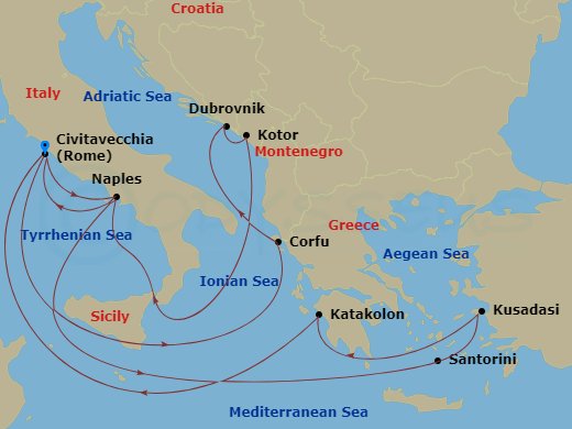 14-night Mediterranean, Aegean & Adriatic Cruise