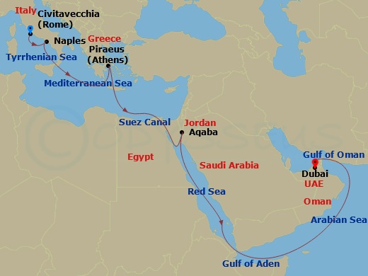 14-night Middle East Cruise - Rome To Dubai