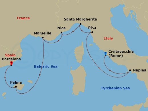 10-night Rome To Barcelona  Cruise