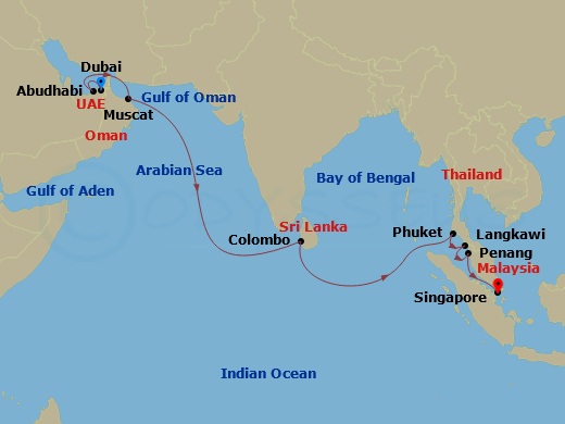 18-night The Emirates to Singapore Cruise