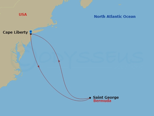 7-night Bermuda Cruise Itinerary Map