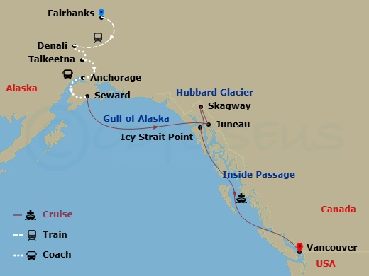 13-night Alaska Wilderness Spectacular Cruisetour #8B