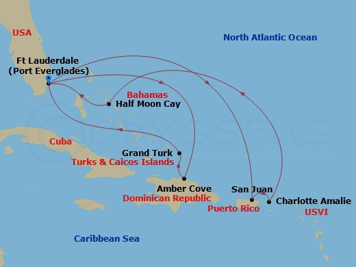 12-night Tropical / Eastern Caribbean Holiday Cruise