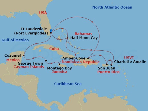 14-night Eastern / Western Caribbean Cruise