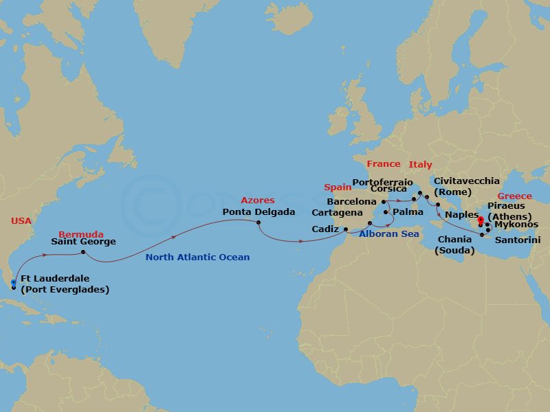 25-night Spain, Italy and Greece Passage Cruise