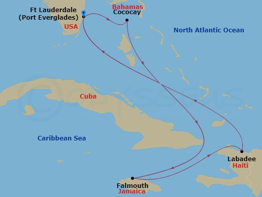 6-night Western Caribbean & Perfect Day Cruise Itinerary Map