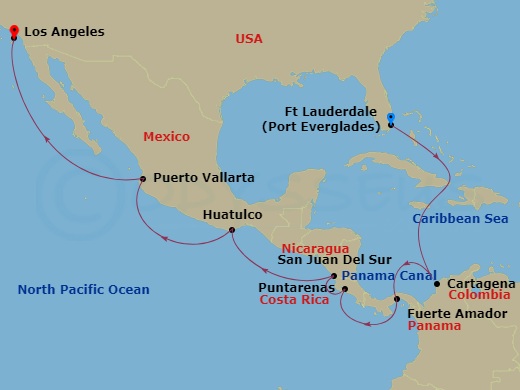 16-night Panama Canal - Ocean To Ocean Holiday Cruise