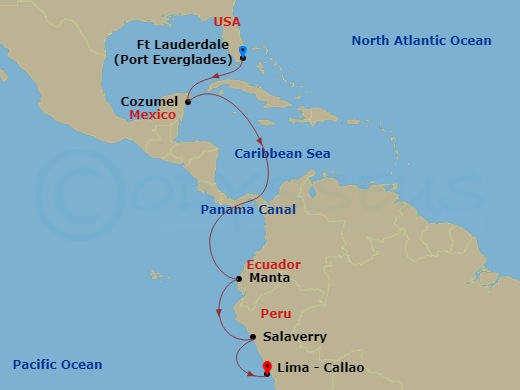 12-night Caribbean and South America Cruise