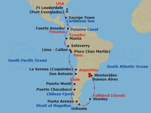 31-night Panama Canal, Inca & South America Discovery Cruise