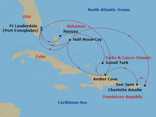 14-night Tropical / Eastern Caribbean Cruise