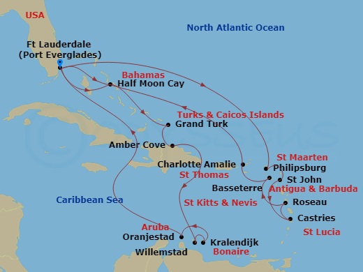 21-night Southern & Eastern Caribbean: Abc & Leeward Islands Cruise 