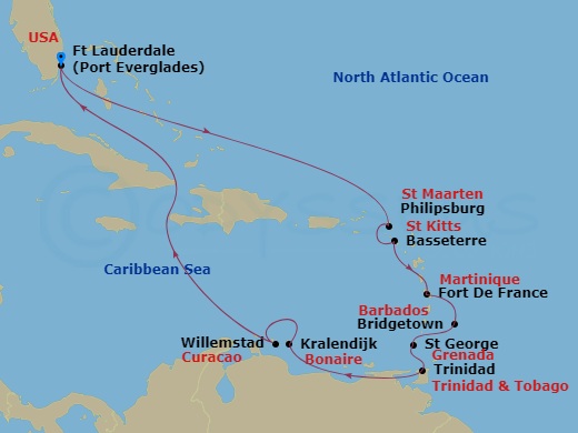 14-night Circle the Caribbean Cruise