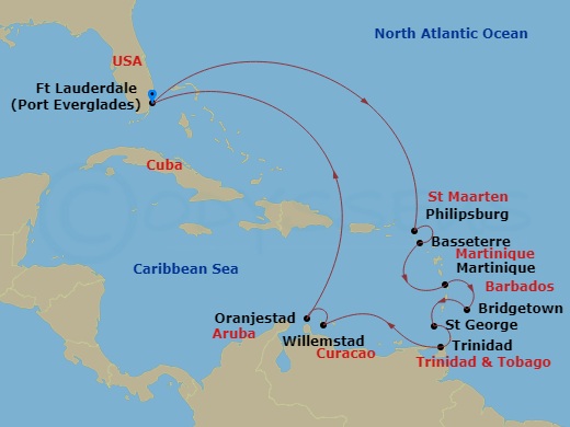 14-night Circle Caribbean Cruise