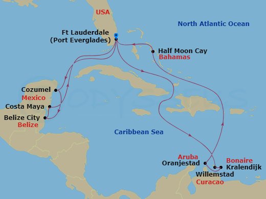 15-night Southern Caribbean Seafarer / Western Caribbean Cruise