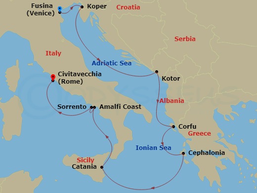 10-night Adriatic, Ionian & Amalfi Wonders Voyage