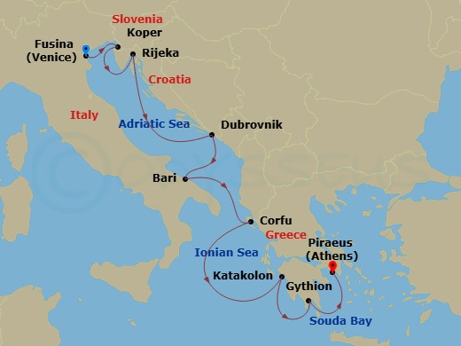 Itinerary map