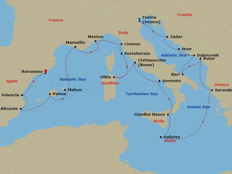 21-night Mediterranean Cruise