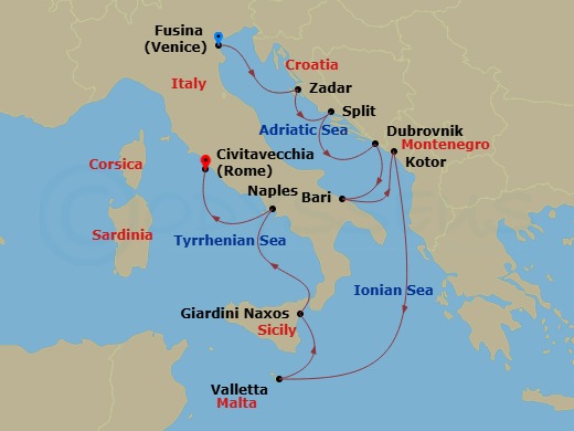 Itinerary map