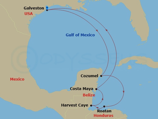 7-night Caribbean Cruise: Harvest Caye, Cozumel & Roatan