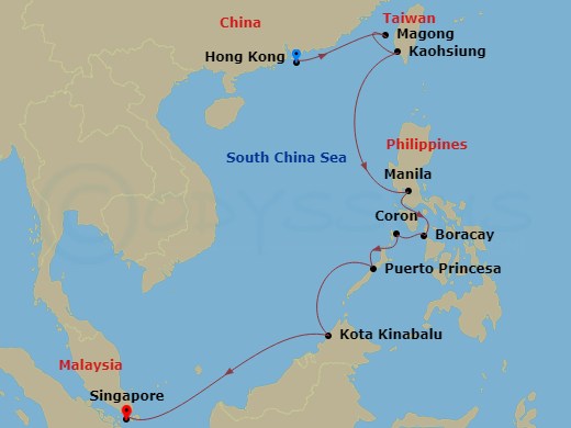 14-night Taiwan, Philippines & Malaysia Cruise