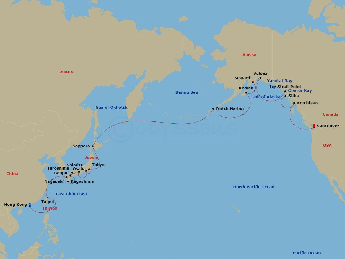 Itinerary map