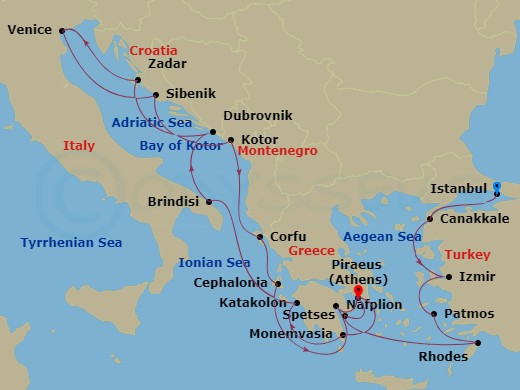 21-night Adriatic, Greek Isles & Dalmatia Cruise