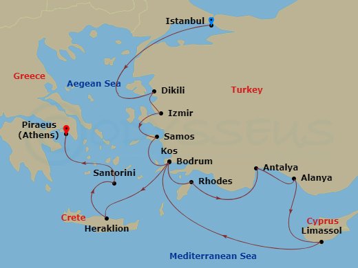 Itinerary map