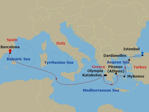 7-night Spain And Greek Islands Cruise