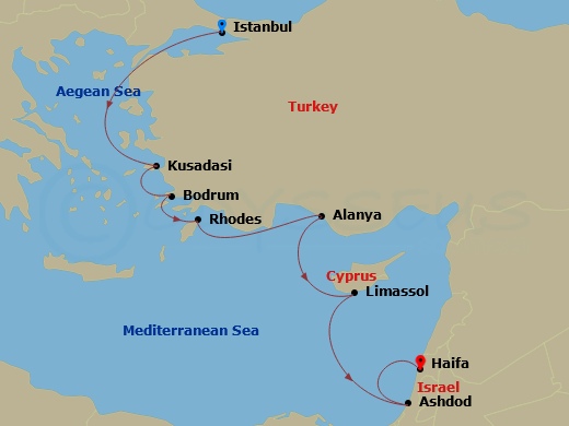 9-night Heritage Sites and the Holy Land Cruise – Istanbul to Jerusalem (Haifa)
