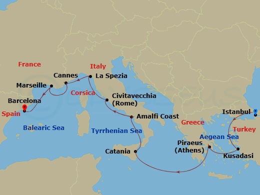 Itinerary map