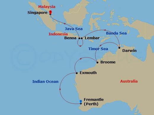 16-night 2026 World Cruise: Chapter 5 Itinerary Map