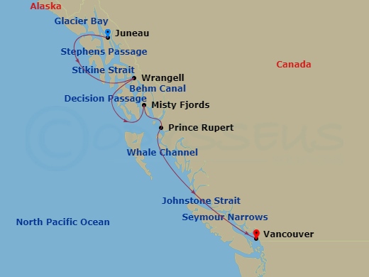 7-night Alaska Fjords & Canadian Inside Passage Cruise