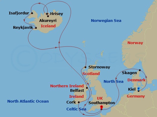17-night British Isles & Iceland Cruise