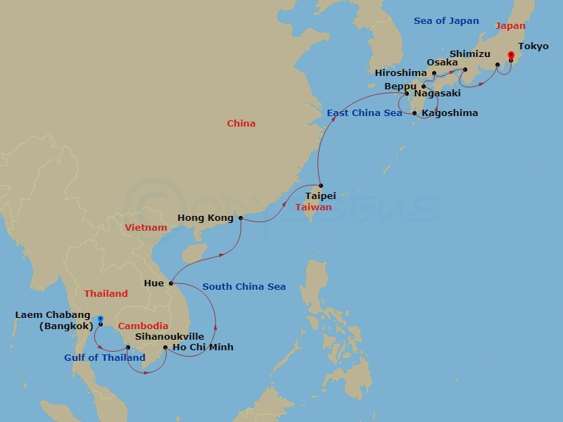 Itinerary map