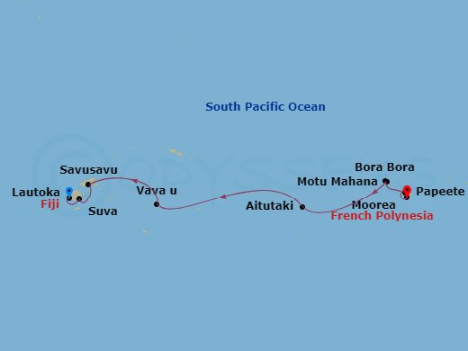 13-night Fiji, Tonga, Cook & Society Islands Cruise