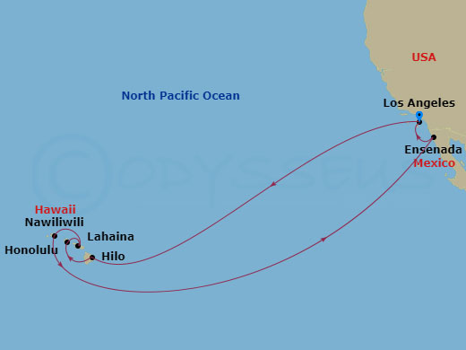 16-night Hawaiian Islands Cruise Itinerary Map