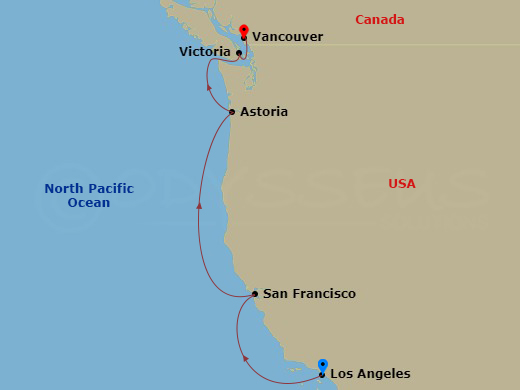 6-night Sybaritic Cities & Pacific Northwest Coves Cruise