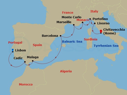 Itinerary map