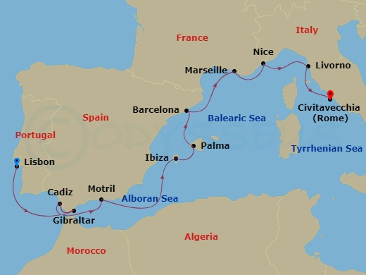 10-night Mediterranean; Italy, France & Spain Cruise