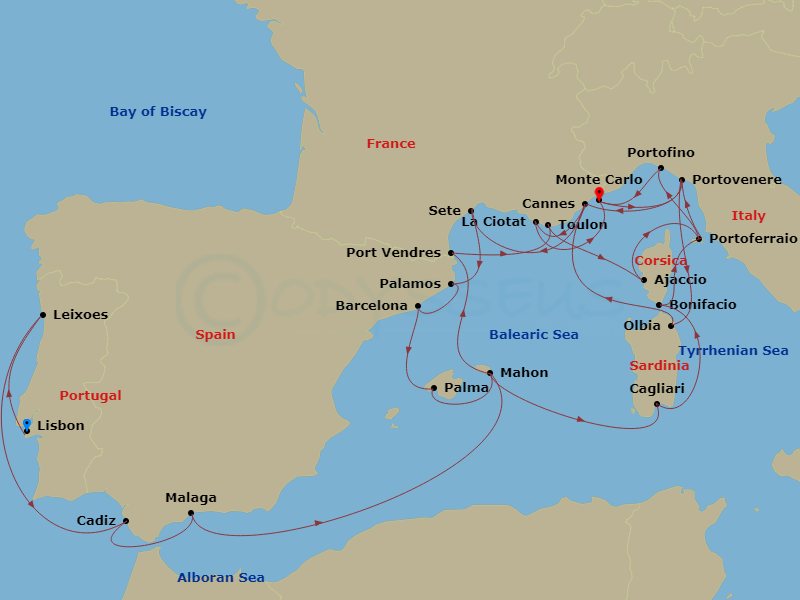 29-night Iberian Coast, Riviera Gems & Mediterranean Magic Cruise