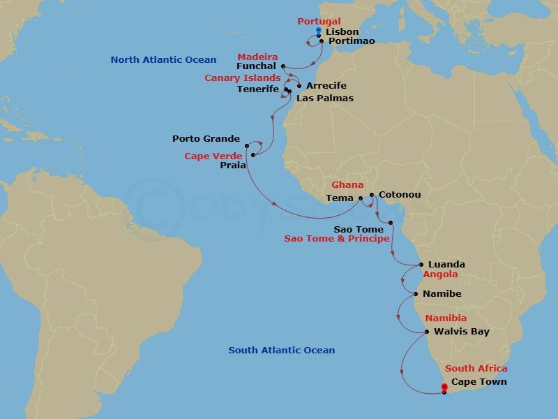 27-night Canary Islands and Africa Cruise