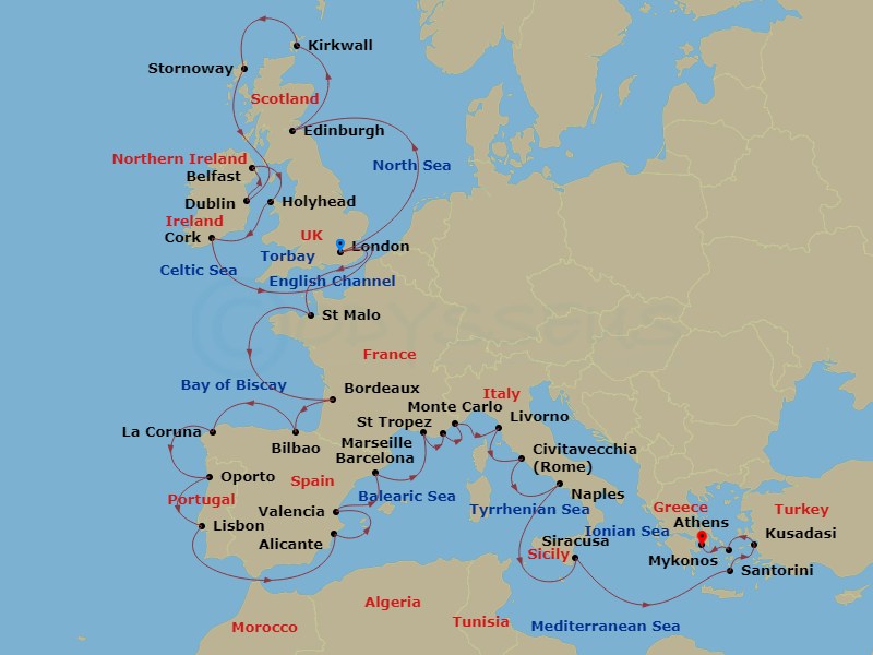 34-night Europes Oceans & Seas Voyage
